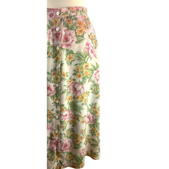Vintage Cottage Core Lizsport Front Button Down Maxi Skirt, Women’s 16 - Picture 4 of 15